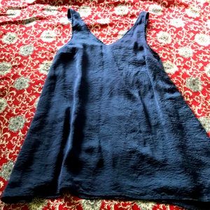 Satin like tank blouse dress